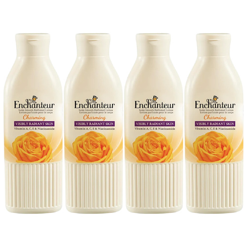 Enchanteur Charming Body Lotion 4 x 200ml with Aloe Vera and Olive Butter