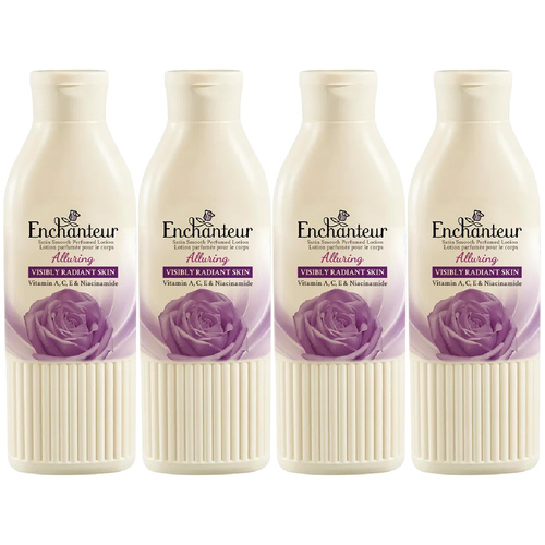 Enchanteur Alluring Body Lotion 4x200ml Rose Iris Vanilla Moisturiser for Women