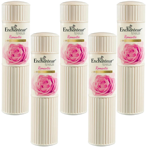 Enchanteur Romantic Talc 100g x 5 Soft Floral Body Powder for Women