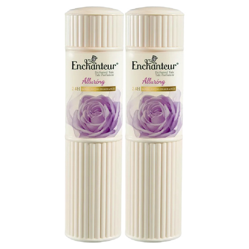 Enchanteur Alluring Talc 100g x 2 Soft Floral Body Powder for Women