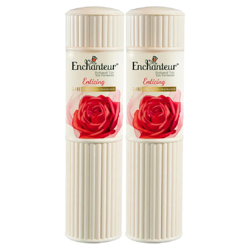Enchanteur Enticing Perfumed Talc 100g x 2 Silky Floral Body Powder for Women