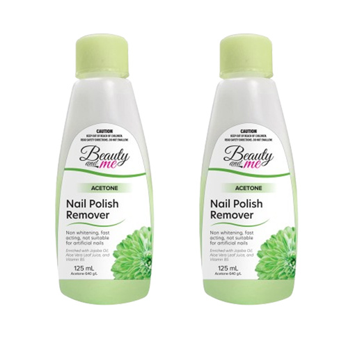 Beauty & Me Nail Polish Remover 2x 125ml Acetone Australian Made