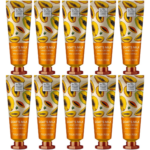 Australian Cosmetics Goats Milk Paw Paw Hand Cream 30ml x 10 Moisturising Set