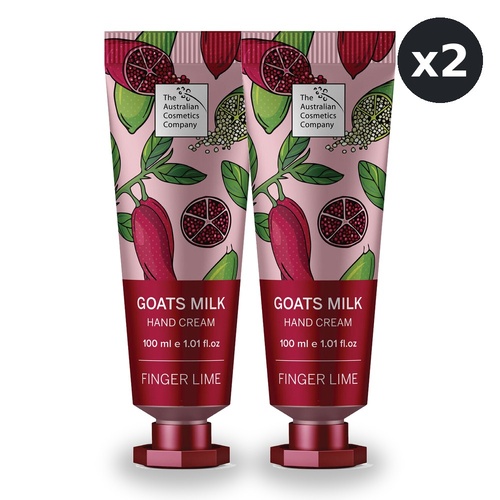 The Australian Cosmetics Company Goats Milk Hand Cream Finger Lime 100ml Pack of 2