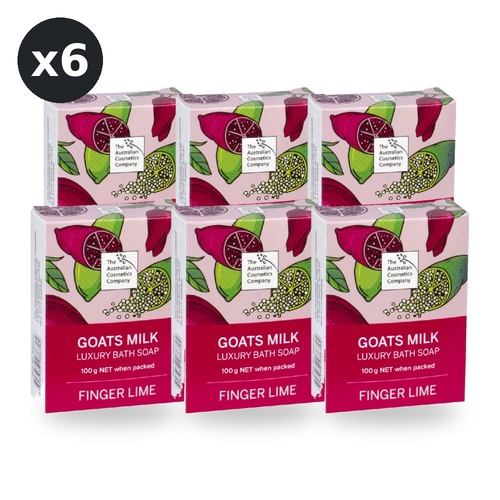 The Australian Cosmetics Company Goats Milk Bath Soap Finger Lime 100g Boxed Pack of 6