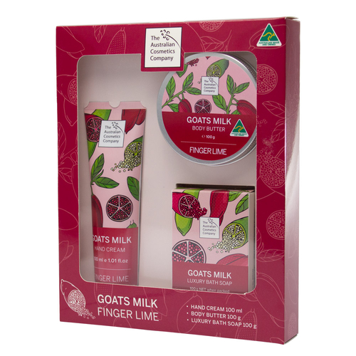 Australian Cosmetics Company Gift Set Finger Lime Hand Cream, Soap, Body Butter
