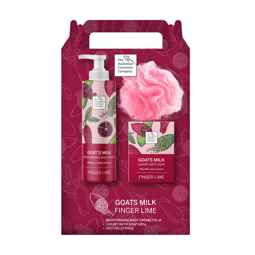 The Australian Cosmetics Company Finger Lime Body Cream Soap Sponge Gift Set