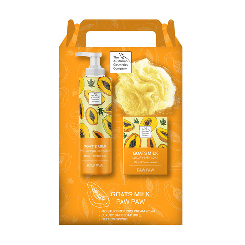 The Australian Cosmetics Company Paw Paw Body Cream Soap Sponge Gift Set