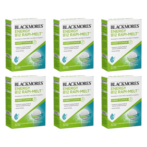 Blackmores Energy B12 Rapi-Melt Cherry Flavour 60 Tablets Pack of 6