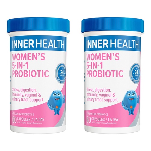 Inner Health Women's 5-in-1 Probiotic 60 Capsules Pack of 2