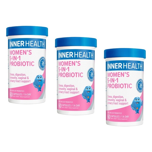 Inner Health Women's 5-in-1 Probiotic 60 Capsules Pack of 3