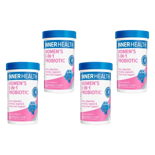 Inner Health Women's 5-in-1 Probiotic 60 Capsules Pack of 4