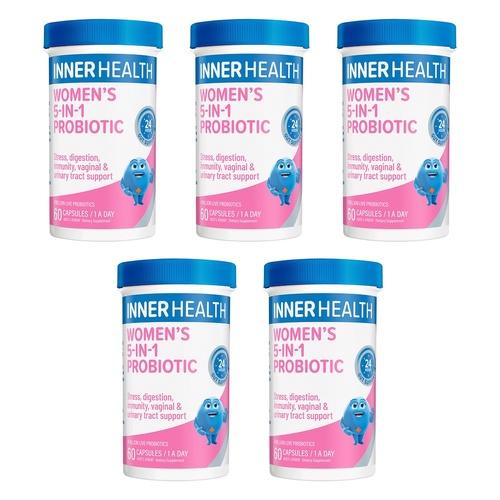 Inner Health Women's 5-in-1 Probiotic 60 Capsules Pack of 5