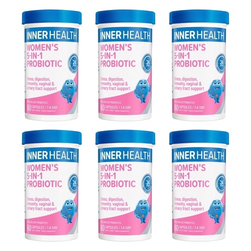 Inner Health Women's 5-in-1 Probiotic 60 Capsules Pack of 6
