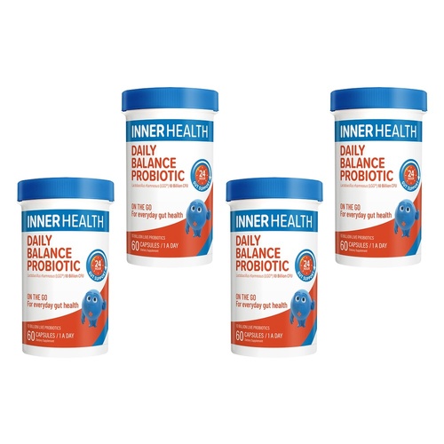 Inner Health Daily Balance Probiotic 60 Capsules Pack of 4
