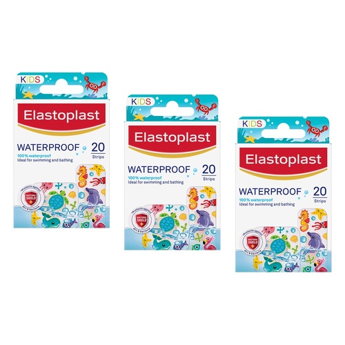 Elastoplast Kids Waterproof Plasters 20 Strips Pack of 3