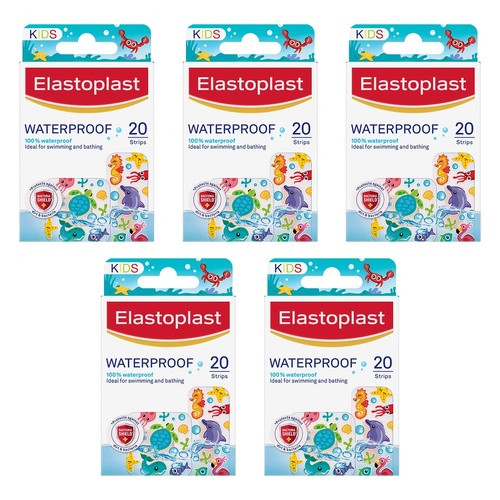 Elastoplast Kids Waterproof Plasters 20 Strips Pack of 5