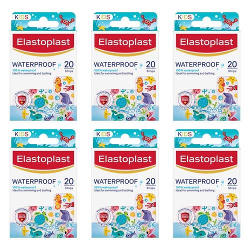 Elastoplast Kids Waterproof Plasters 20 Strips Pack of 6