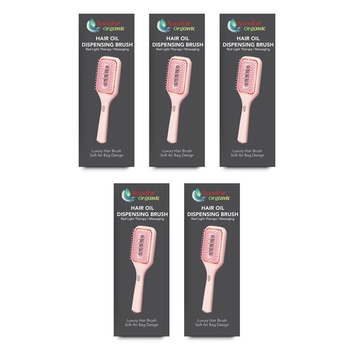 Soodox Organic Hair Oil Dispensing Brush Pink Pack of 5