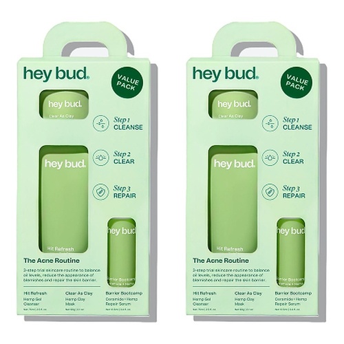 Hey Bud The Acne Routine Trial Kit 3 Piece Set Pack of 2