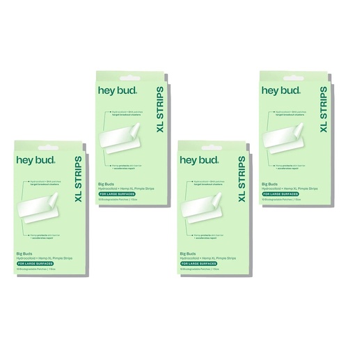 Hey Bud Hydrocolloid + Hemp XL Pimple Strips 10 Patches x 6 Bundle of 4