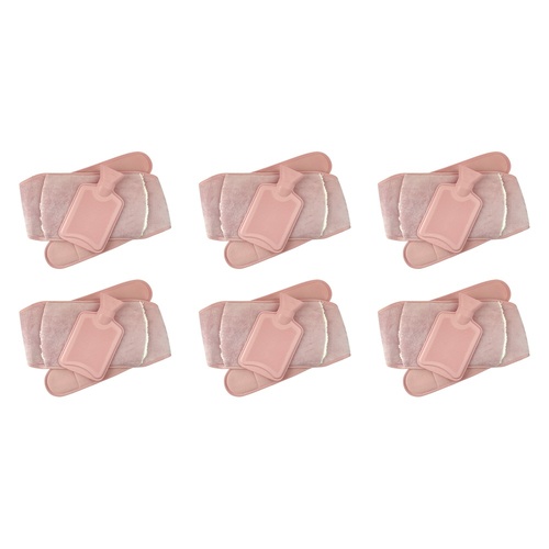 Body Warmers Luxe Body Wrap Hot Water Bottle & Cover Pink/Grey 2 Bundle of 6