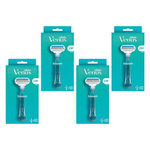 Gillette Venus Smooth Razor 2 Pack Bundle of 4