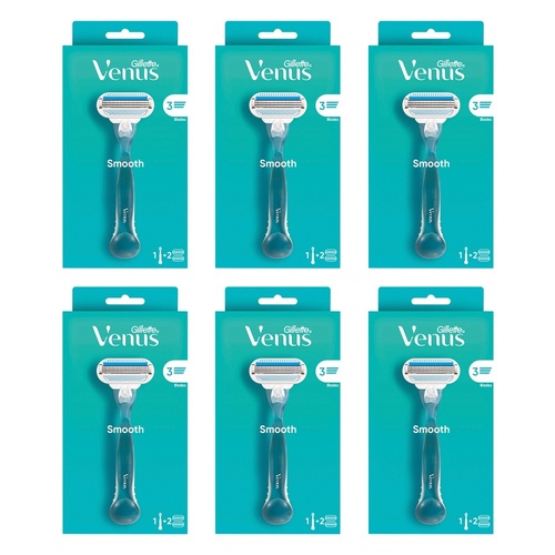 Gillette Venus Smooth Razor 2 Pack Bundle of 6