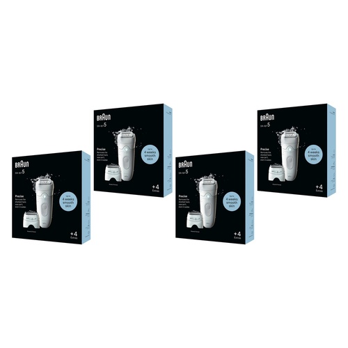 Braun Silk-épil 5 Epilator with 4 Extras, Grey Pack of 4