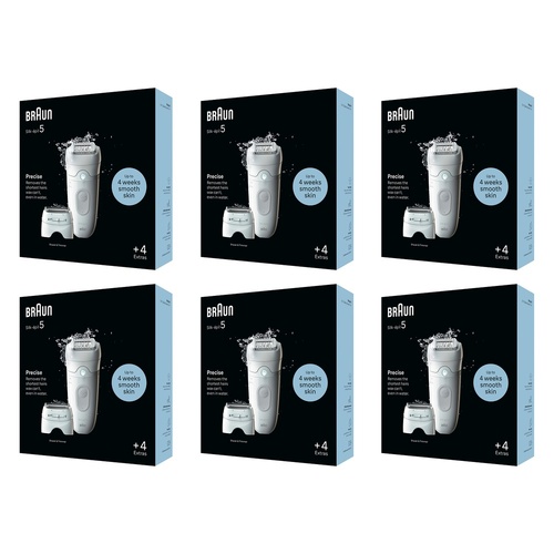 Braun Silk-épil 5 Epilator with 4 Extras, Grey Pack of 6