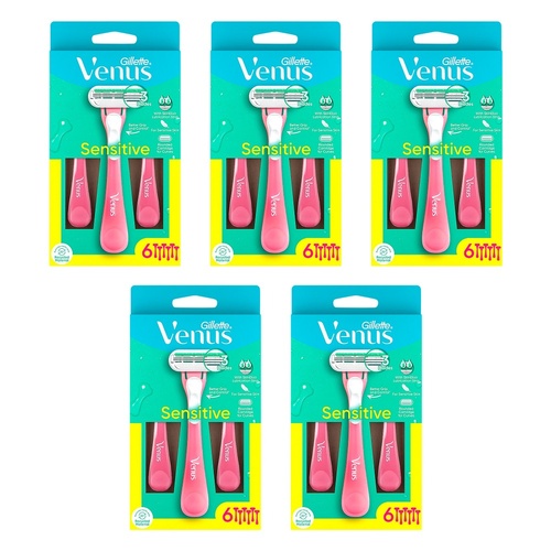 Gillette Venus Sensitive Disposable Razor 6 Pack Bundle of 5