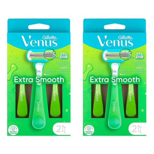 Gillette Venus Extra Smooth Sensitive Disposable Razor 2 Pack Bundle of 2