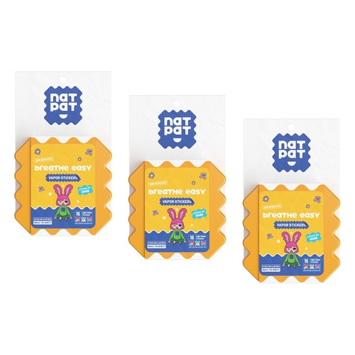 Natural Patch Co. NatPat Kids Breath Easy 16 Pack Bundle of 3