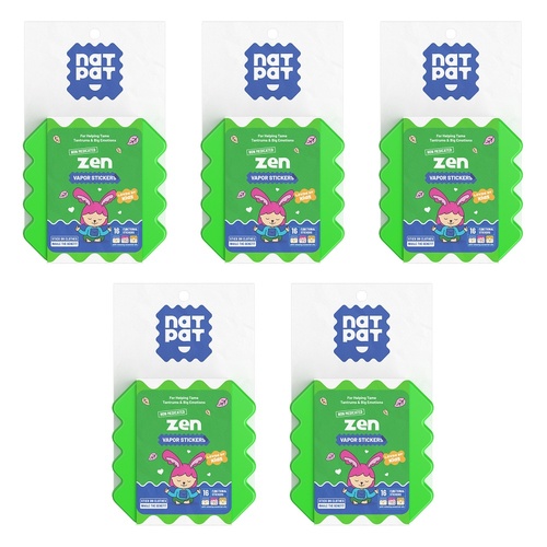 Natural Patch Co. NatPat Kids ZenPatch Mood Calming 16 Pack Bundle of 5