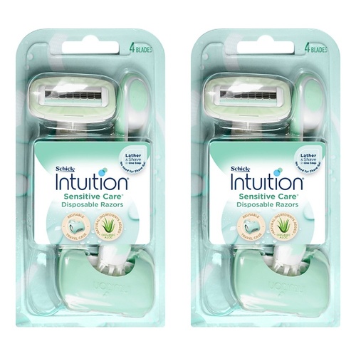 Schick Intuition Sensitive Care Disposable Razor 2 Pack Bundle of 2