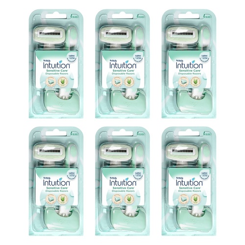 Schick Intuition Sensitive Care Disposable Razor 2 Pack Bundle of 6
