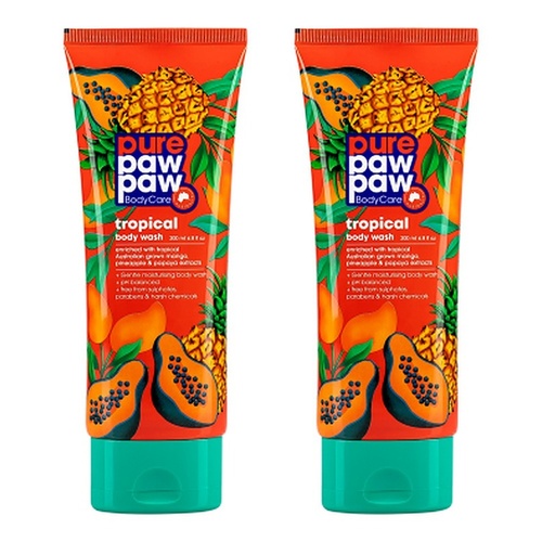 Pure Paw Paw Body Care Tropical Wash 200ml Pack of 2