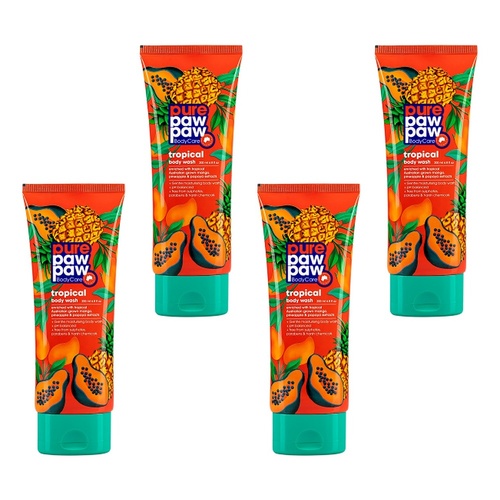 Pure Paw Paw Body Care Tropical Wash 200ml Pack of 4