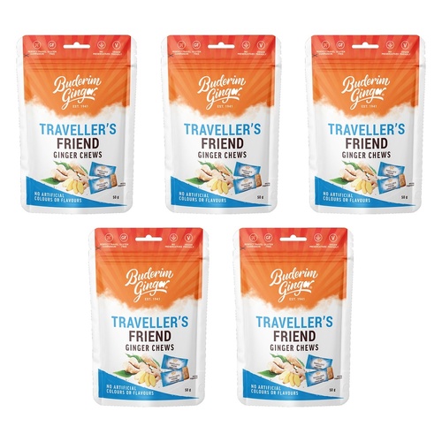 Buderim Ginger Traveller's Friend 50g Pack of 5