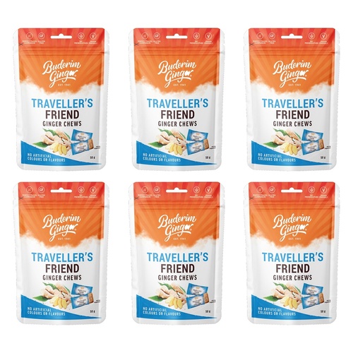 Buderim Ginger Traveller's Friend 50g Pack of 6