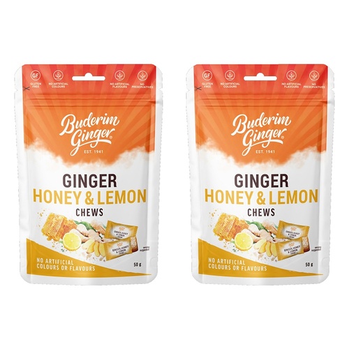 Buderim Ginger Honey Lemon 50g Pack of 2