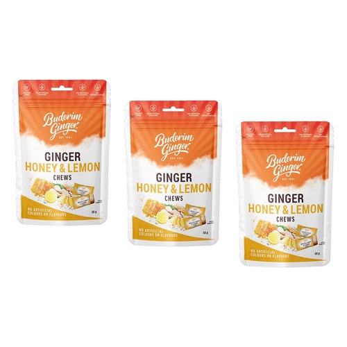 Buderim Ginger Honey Lemon 50g Pack of 3