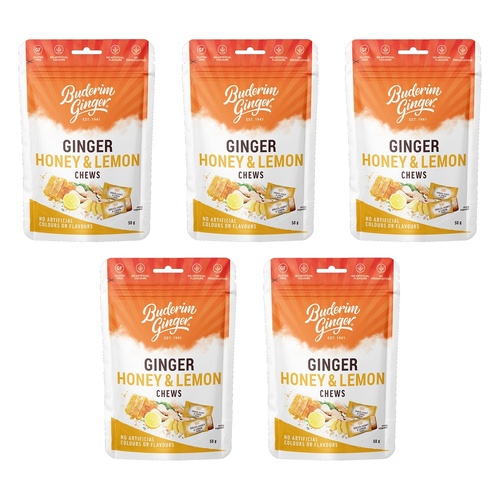 Buderim Ginger Honey Lemon 50g Pack of 5