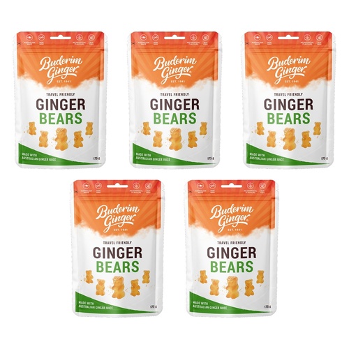 Buderim Ginger Bears 175g Pack of 5