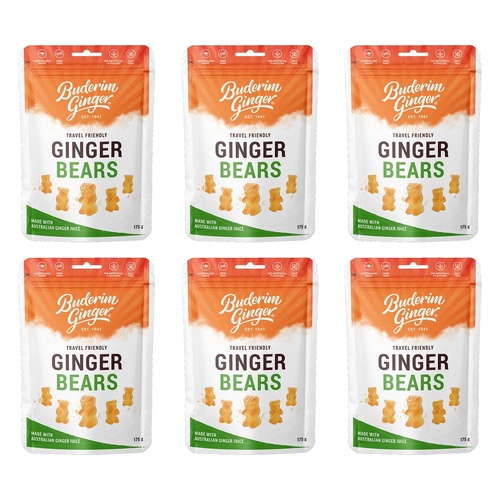 Buderim Ginger Bears 175g Pack of 6