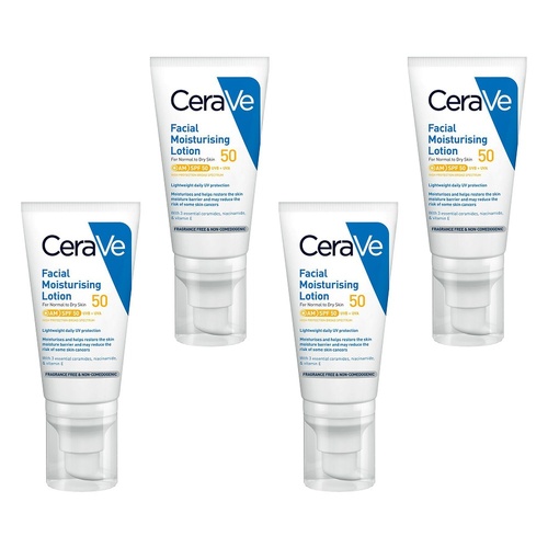 CeraVe Facial Moisturising Lotion SPF50 52mL Pack of 4