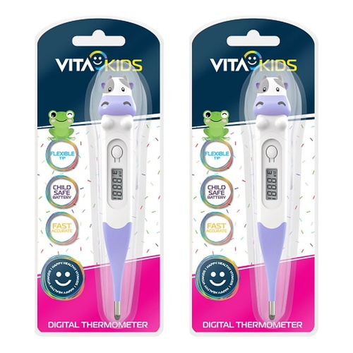 Medinox VitaKids Digital Flexi-Tip Thermometer Purple Cow Pack of 2