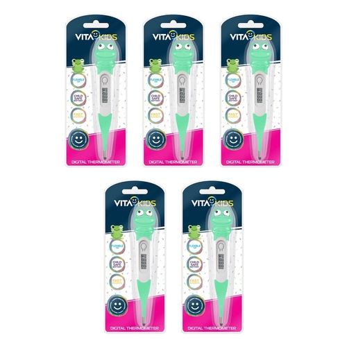 Medinox VitaKids Digital Flexi-Tip Thermometer Green Frog Pack of 5