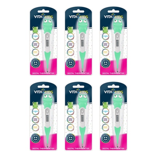 Medinox VitaKids Digital Flexi-Tip Thermometer Green Frog Pack of 6