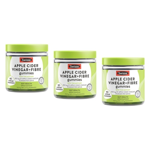 Swisse Apple Cider Vinegar + Fibre 45 Gummies Pack of 3